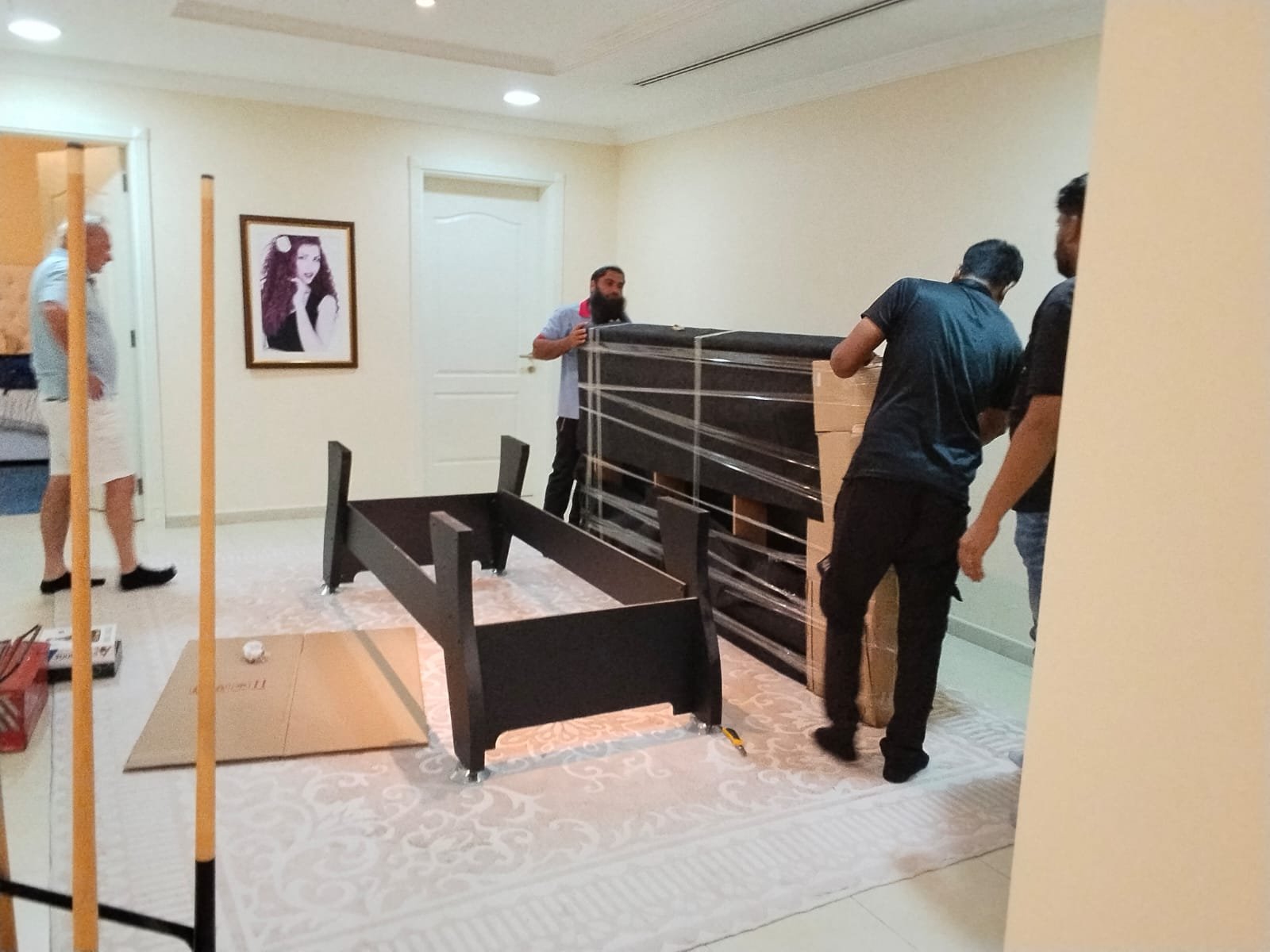 Packed and protected furniture ready for a move in Dubai