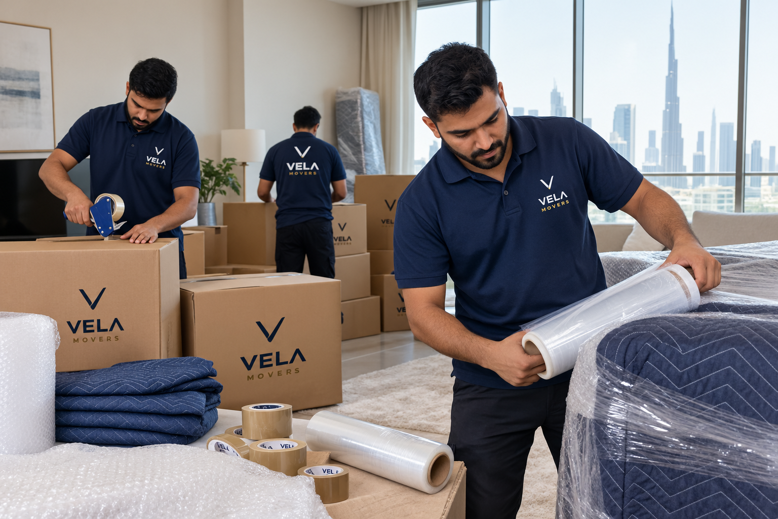Professional packing materials for moving in Dubai